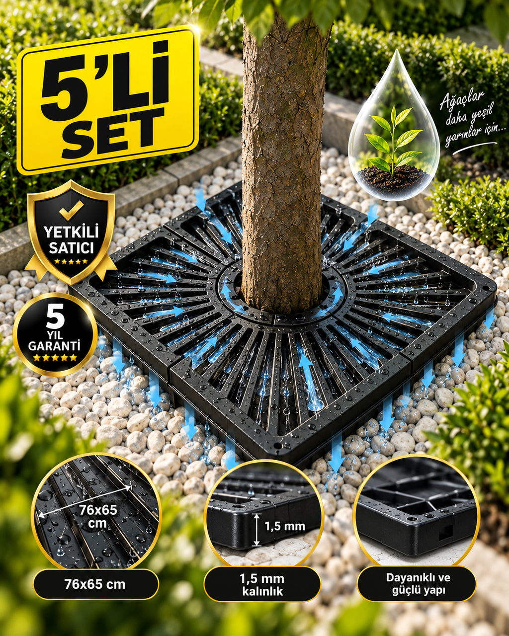 Otsuvera Ağaç Kalkanı 5'li Set